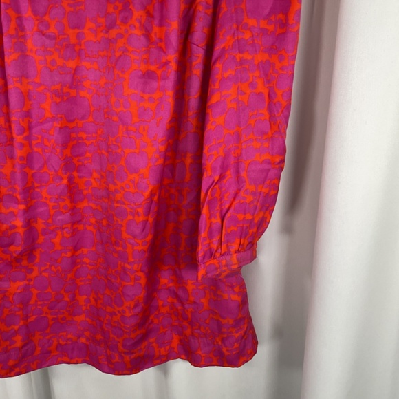 Boden Blouse Womens US 6R Orange Purple Silk Blend Pullover 3/4 Sleeve- 3496 - Picture 2 of 6